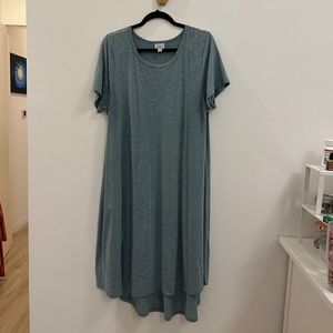 Light Blue Micro-Stripes LulaRoe Carly Dress